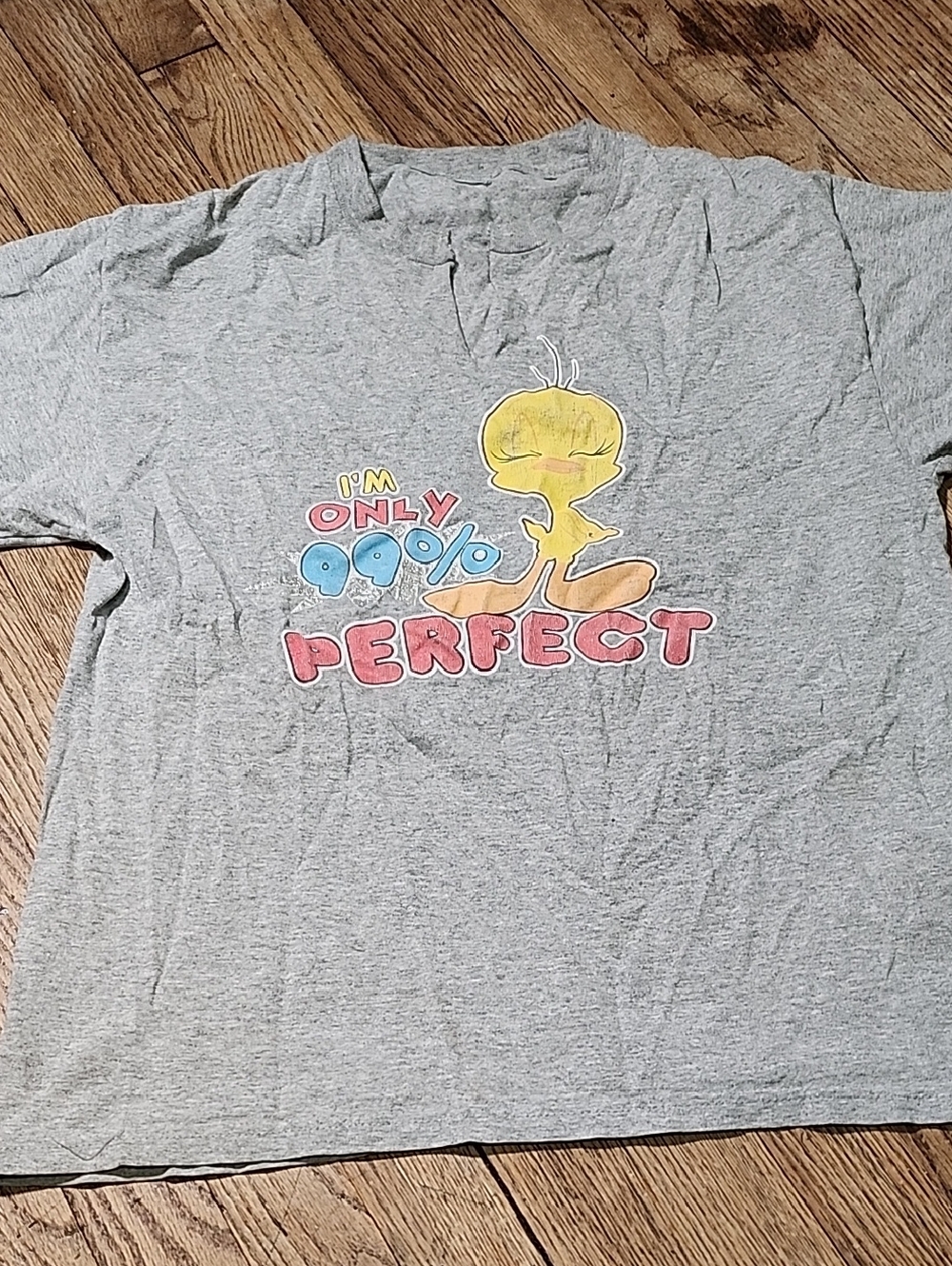 Tweety 'I'm Only 99% Perfect' Short-Sleeve Tee - Grey